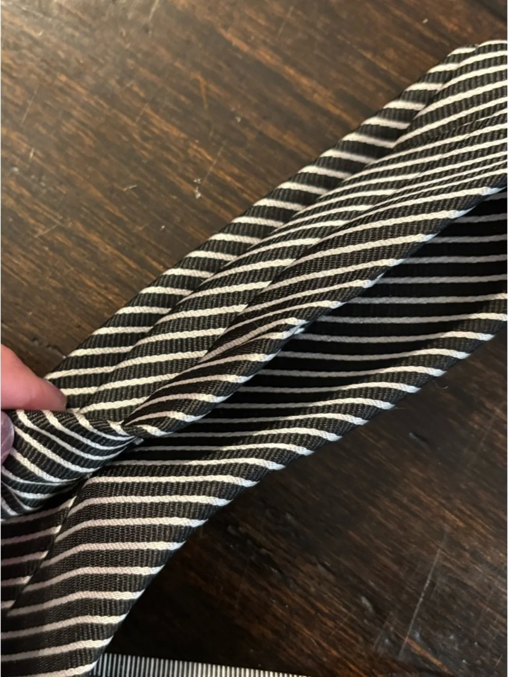 Classic Black and White or silver Striped clip-on Tie - boys